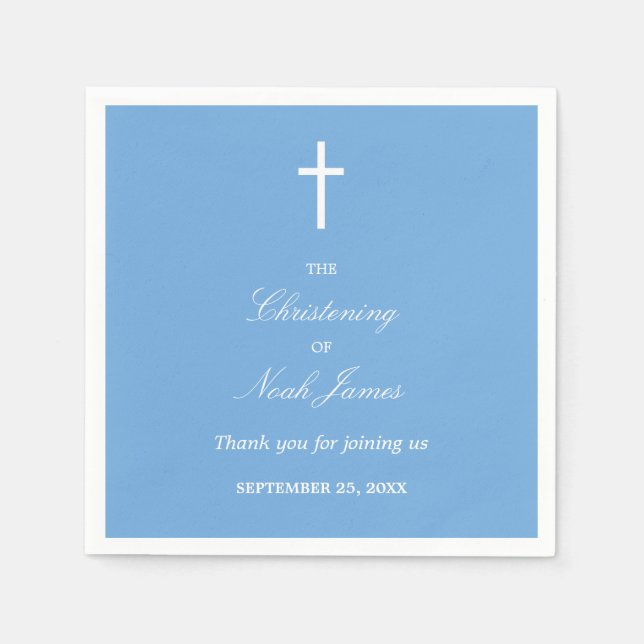 Guardanapo De Papel Na moda Blue Christening Party Napkins (Frente)
