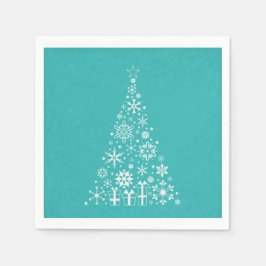 Guardanapo De Papel Na moda, branco Elegante e árvore de Natal teal