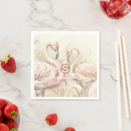 Guardanapo De Papel Na moda Chic Flamingo Monograma Personalizado
