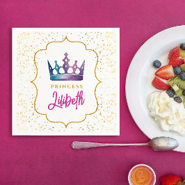 Guardanapo De Papel Na moda Colorida Princesa Coroa Tiara Watercolor