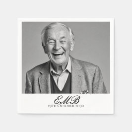 Guardanapo De Papel Na moda de Foto do Homem de Aniversário Monograma 