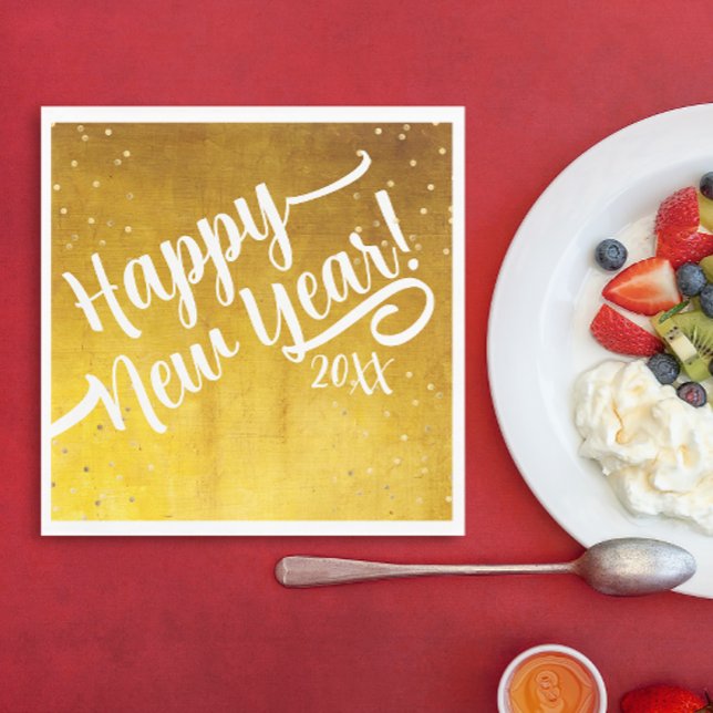 Guardanapo De Papel Na moda Glam Ouro Novo Ano - Parte de Script (Criador carregado)