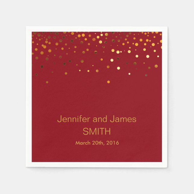 Guardanapo De Papel Na moda Mesa de casamentos mini confetti gold Brow (Frente)