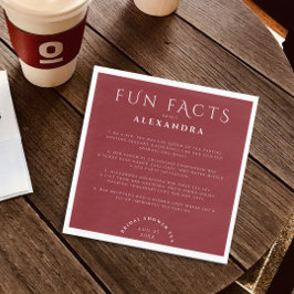 Guardanapo De Papel Na moda moderno Burgundy Diversão Monocromática No