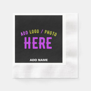GUARDANAPO DE PAPEL NA MODA MODERNO PERSONALIZÁVEL NEGRO VERIFICADO CO