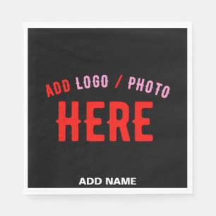 GUARDANAPO DE PAPEL NA MODA MODERNO PERSONALIZÁVEL NEGRO VERIFICADO CO