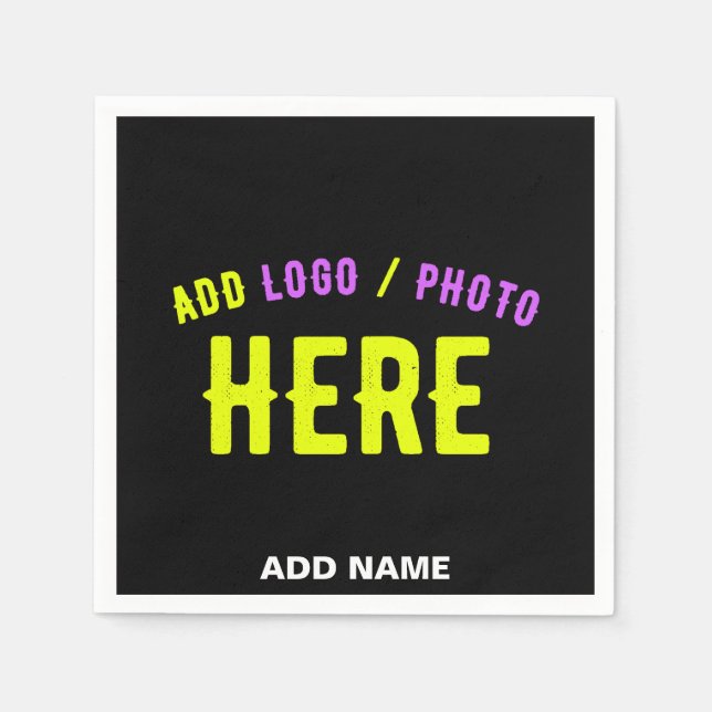 GUARDANAPO DE PAPEL NA MODA MODERNO PERSONALIZÁVEL NEGRO VERIFICADO CO (Frente)