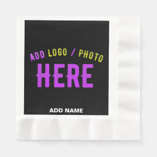 GUARDANAPO DE PAPEL NA MODA MODERNO PERSONALIZÁVEL NEGRO VERIFICADO CO