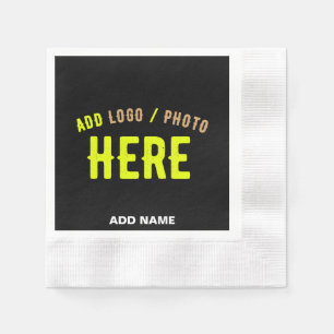GUARDANAPO DE PAPEL NA MODA MODERNO PERSONALIZÁVEL NEGRO VERIFICADO CO