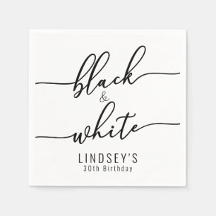 Guardanapo De Papel Na moda, Partido Negro e Branco