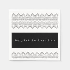 Guardanapo De Papel Na moda Preto e Branco