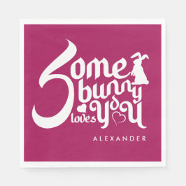 Guardanapo De Papel Na moda Red E White Bunny Pun Medieval Typo