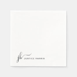 Guardanapo De Papel Na moda Script Monograma Moderno Professional