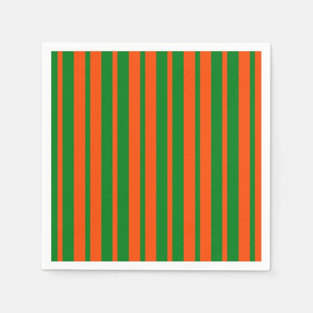 Guardanapo De Papel Na moda Verde Laranja - Padrão de faixa Design (Frente)