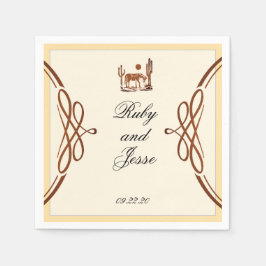 Guardanapo De Papel Na moda Western Dark Brown Wedding