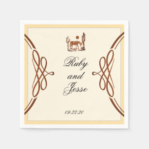 Guardanapo De Papel Na moda Western Dark Brown Wedding