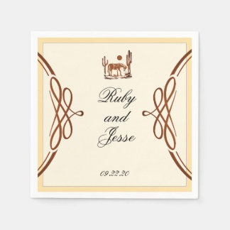 Guardanapo De Papel Na moda Western Dark Brown Wedding