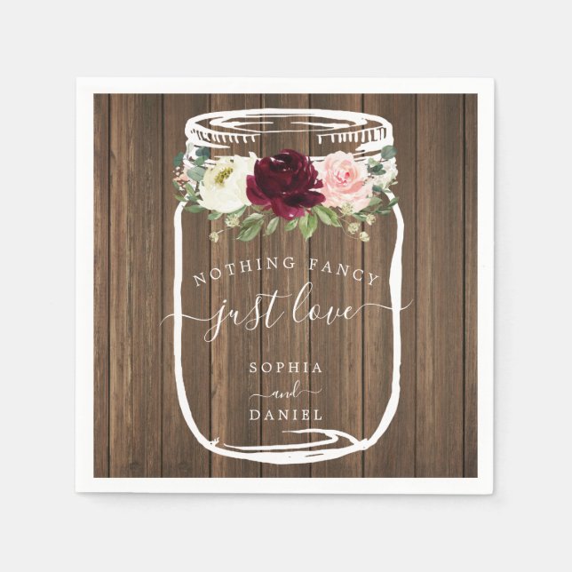 Guardanapo De Papel Nada De Rico Apenas Adorando Casamento (Frente)