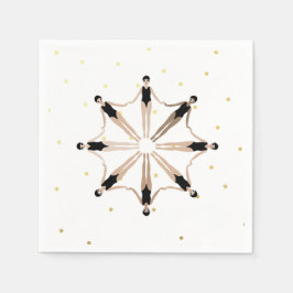 Guardanapo De Papel Nadadores Sincronizados Modernos Pontos Dourados