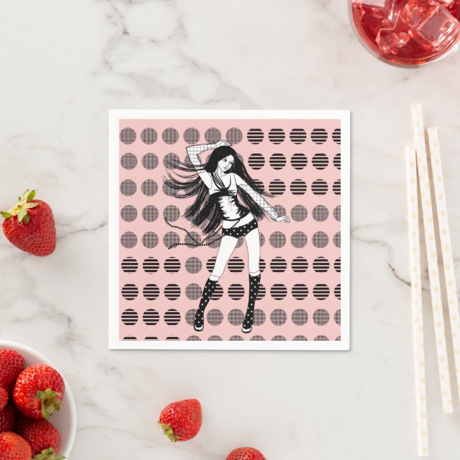 Guardanapo De Papel namorada dançarina cor-de-rosa  (Insitu)