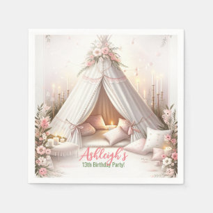 Guardanapo De Papel Namorada do Partido do Jama Girly Sleepover Aniver