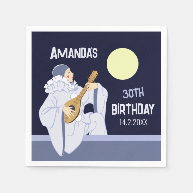 Guardanapo De Papel Namorado doce do palhaço Pierrot lute lute CC1272 (Frente)