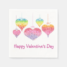 Namorados Cardíacos Coquetel Napkins