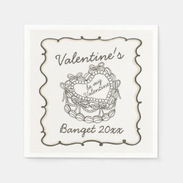 Guardanapo De Papel Namorados de bolos retrorreflectores do Arco bege