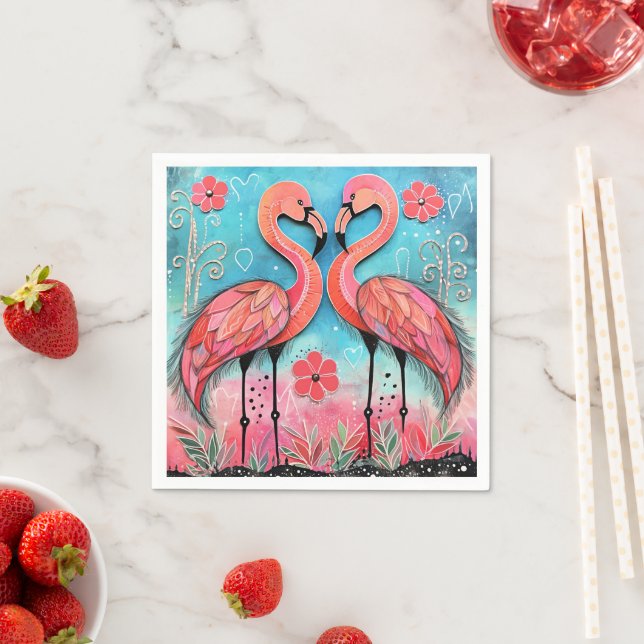 Guardanapo De Papel Namorados Flamingo Art (Insitu)