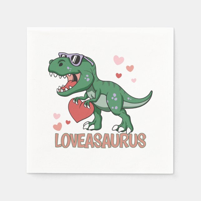 Guardanapo De Papel Namorados Loveasaurus (Frente)