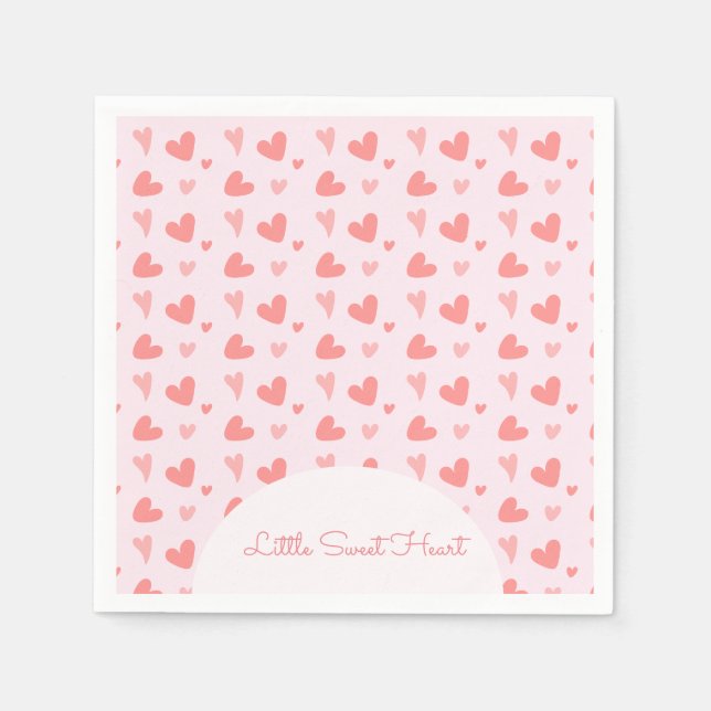 Guardanapo De Papel Namorados Sweetheart Pink Peach Hearthday (Frente)