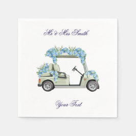 Guardanapo De Papel  Nantucket Blue Floral Golf Cart Wedding Napkin