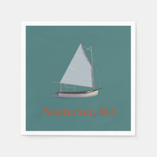 Guardanapo De Papel Nantucket Cat Boat. Barco de vela Napkins.