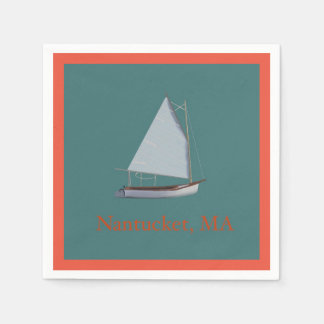 Guardanapo De Papel Nantucket Cat Boat. Barco de vela Napkins.