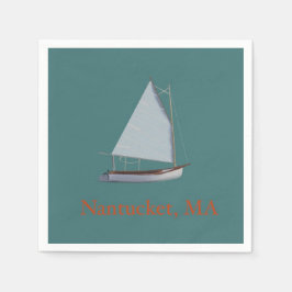 Guardanapo De Papel Nantucket Cat Boat. Barco de vela Napkins. Nap