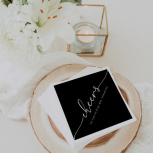 Guardanapo De Papel Nap De Casamento "Saúde" Da Caligrafia Minimalista