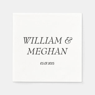 Guardanapo De Papel Nap De Casamento Simples Elegante Mínimo De Escrit
