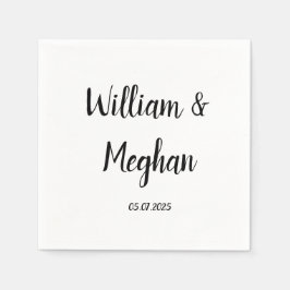 Guardanapo De Papel Nap De Casamento Simples Elegante Mínimo De Escrit