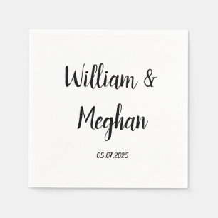 Guardanapo De Papel Nap De Casamento Simples Elegante Mínimo De Escrit