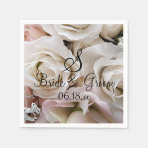 Guardanapo De Papel Nap de Rosas de Casamento de Nome de Grupo da Noit