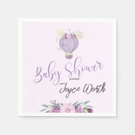 Guardanapo De Papel Napau elefante de balão de ar quente púrpura