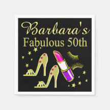 NAPKIN DE FESTA DE ANIVERSÁRIO PERSONALIZADO 50 E 