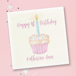 Guardanapo De Papel Napkin de Papel do Cupcake do primeiro aniversario