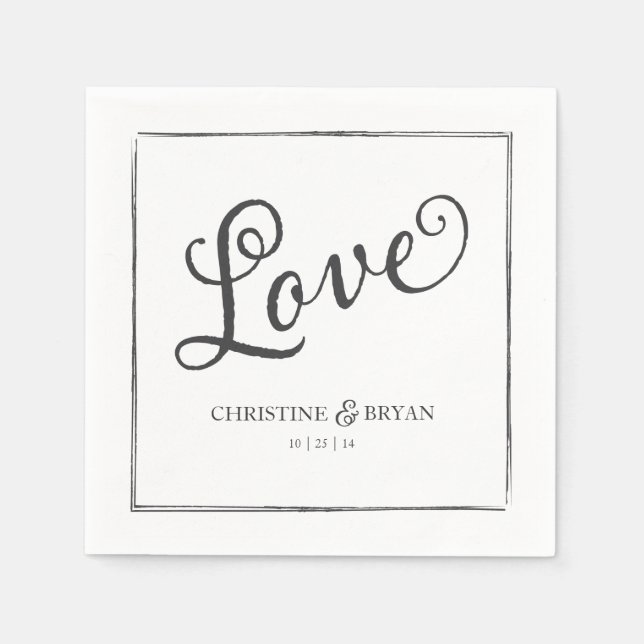 Guardanapo De Papel Napkin de Script de Quadro (Frente)