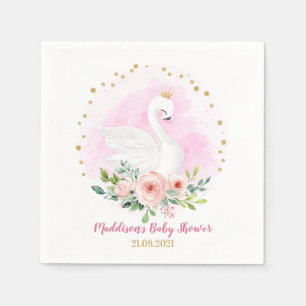 Guardanapo De Papel Napkin do Partido Chá de fraldas da Princesa Swan