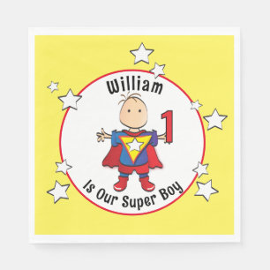 Guardanapo De Papel Napkin do primeiro aniversario Super Boy