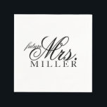 Guardanapo De Papel Napkin - futura Sra.<br><div class="desc">Um futuro simples, Sra. Napkin, para Chá de panela, Festa de solteira, facilmente personalizável com seu futuro nome. Altere as cores do plano de fundo e/ou do texto para atender às suas necessidades. O nome mostrado é espaço duplo, use o espaço do solteiro ou diminua o tamanho do texto para...</div>