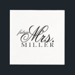 Guardanapo De Papel Napkin - futura Sra.<br><div class="desc">Um futuro simples, Sra. Napkin, para Chá de panela, Festa de solteira, facilmente personalizável com seu futuro nome. Altere as cores do plano de fundo e/ou do texto para atender às suas necessidades. O nome mostrado é espaço duplo, use o espaço do solteiro ou diminua o tamanho do texto para...</div>