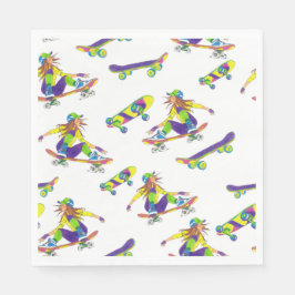 Guardanapo De Papel Napkin Girl Skateboarder