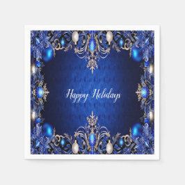 Guardanapo De Papel Napkin Natal Decorativo Azul